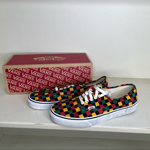 New! Vans Checkered Multi Colored Laced Sneaker, Women Size 12 , Men Size 10.5 - Picture 1 of 5